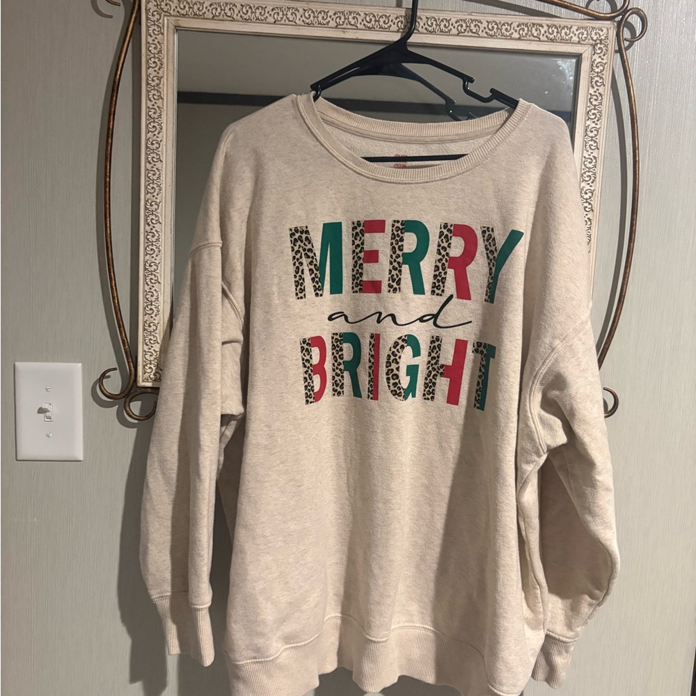 Holiday Time Festive Beige Sweater